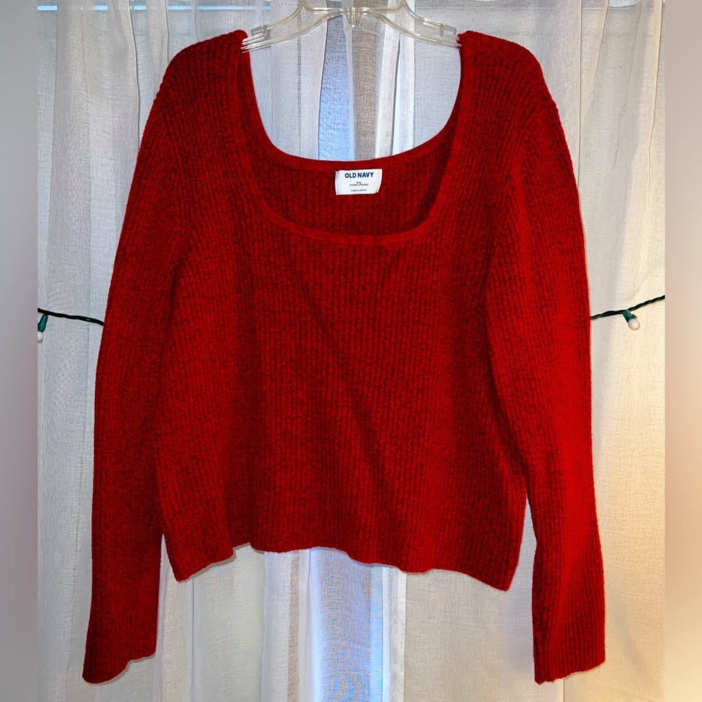 Long Sleeved Ribbed Square Neck Sweater from Old Navy
